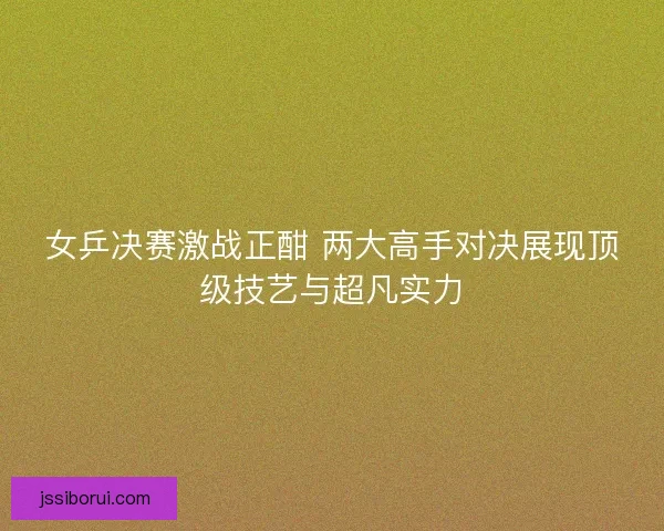 女乒决赛激战正酣 两大高手对决展现顶级技艺与超凡实力